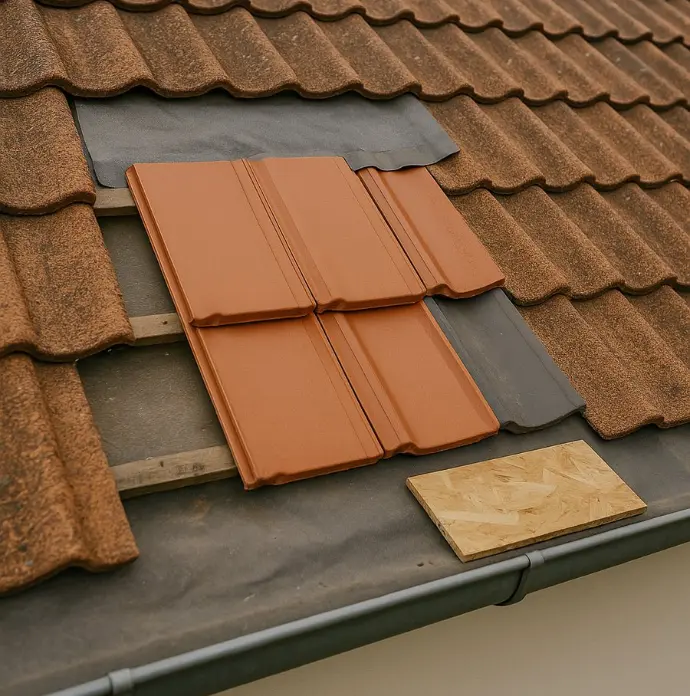 Reparaturarbeiten beim Ziegeldach vom Dachdecker Landeck Reparaturarbeiten beim Ziegeldach vom Dachdecker Landeck