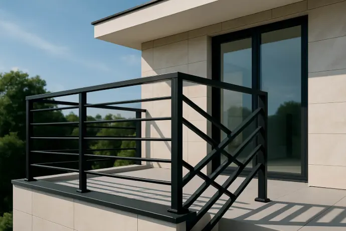 Geländer auf Terrasse eines Eigenheimes Raum Landeck Geländer auf Terrasse eines Eigenheimes Raum Landeck